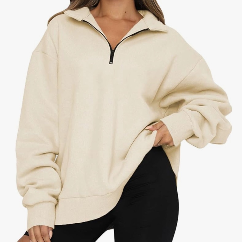 Half Zip Oversized Sweatshirt
